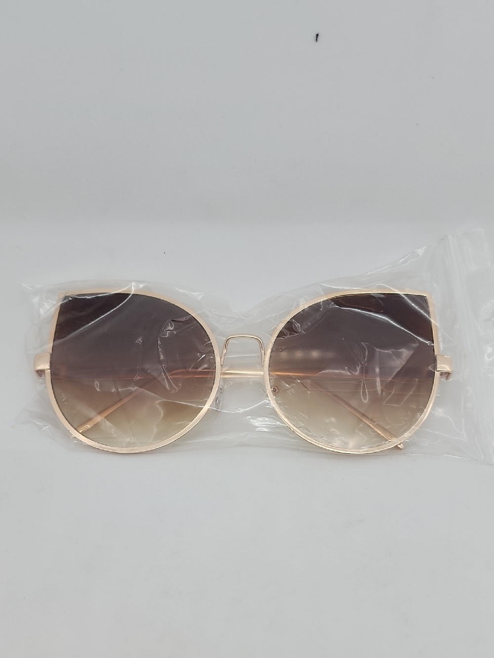 Brown And Gold Metal Frame Women's Sunglasses - Silver Lenses